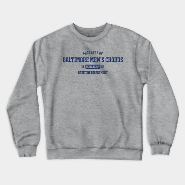 Athletic Shirt - Baritone Navy Crewneck Sweatshirt by baltimoremenschorus